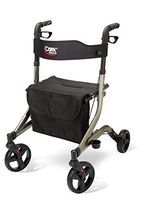 Carex Crosstour Rolling Walker Rollator - Rolling Walker with Seat - Folding, Euro Style Rollator, 4 Wheel Walker for Seniors- 300lb Capacity