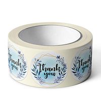 Pebble Penguin Thank You Stickers 1.5" (500) Floral Stickers for Craft Project Weddings Events Birthdays Baby Showers - Small Business Label Tags for Packages Merchandise Receipts