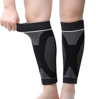 youeneom Calf Compression Sleeves | One Pair | Best Footless Compression Socks for Shin Splint & Leg Pain Relief, Running, Nurses & Maternity. Improves Circulation and Recovery. (M, Black)