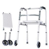 YKFU Folding Walker with Wheels, Ideal for Elderly & Handicap, Extra Wide Front Wheel Walker, Sized for Adults up to 330 lbs