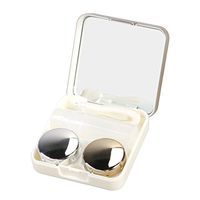 Healifty Portable Contact Travel Kit Eye Care Kit Contact Lens Case Container Holder Storage Box with Mirror (Golden)