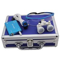 Magnifier Glasses,Sandyshop01,3.5X 420mm pro Dental Surgical Binocular loupes Head Light lamp+Aluminum Box