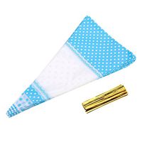 50Pcs Clear Cellophane Bags Bulk,Cone-Shaped Popcorn Bags Resealable Cellophane Treat Candy Bags With Twist Tie (Blue)