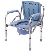 ZBYXZIGJ Stainless Steel Toilet Seat/Bath Chair Lightweight Commode Chair Elderly Bedside Potty Chair Height Adjustable Easy to Install