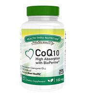 Health Thru Nutrition CoQ10 w/BioPerine 100mg - High Absorption, Non-GMO, Soy-Free, Natural Coenzyme Q-10 (360 Softgels)