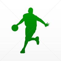 Decal Basketball Player Offense Tablet Laptop Weatherproof Sports car Green Dark (12 X 9.92 In)