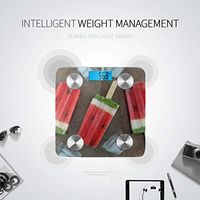 LYAOE Bluetooth Body Fat Scale Homemade Watermelon Popsicles Ice Against Vintage Smart Wireless Scale with LCD Display Measuring Body Weight Bmi and Health Digital Scale