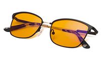 Blue Light Blocking Glasses - Anti Blue Reading Eyeglasses Women- Ladies Amber Orange Nighttime Sleep Readers - Flexible Memory Frame (Black,+0.0)
