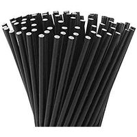 Black Paper Straws 250-Pack Biodegradable Disposable Drinking Straws, Perfect for Wedding, Birthday, Bridal/Baby Shower, Restaurant, Holidays and Crafts