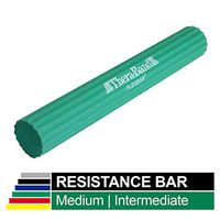 TheraBand FlexBar, Tennis Elbow Therapy Bar, Relieve Tendonitis Pain & Improve Grip Strength, Resistance Bar for Golfers Elbow & Tendinitis, Green, Medium, Intermediate
