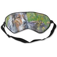 Sleep Eyes Masks Covers Fair Sheltie Print Silk Sleeping Adjustable Strap