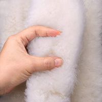 VoMii Sheepskin Insoles for Women Men and Kids, Fleece Wool Winter Warm Cozy Fluffy Inserts for Shoes(White, Women 11/Men 10)