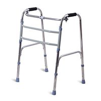 XHRHao Foldable Walker 6 Adjustable Height Levels(75-86cm) Suitable for Height 145-185cm Made of Aluminum Alloy Rollator Lightweight Portable Walk Assist for Elderly Silver (Color : Silver)