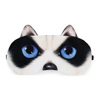 Zabrina Funny Creative Animated Cartoon 3D Cat Eyes Meow Sleep Mask Cute Dog Animal 3D Eye Mask Therapy Light Shading Cover (Pink)