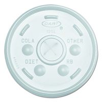Dart 12SL Translucent Straw Slotted Lid (Case of 1000)