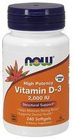 NOW® Vitamin D-3, 2000 IU, 240 Softgels