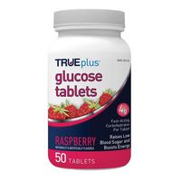 TRUEplus Glucose Tablets, Raspberry - 50ct