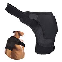 Shoulder Brace, Adjustable Breathable Shoulder Support Guard Strap Wrap Belt Band Pads for Men, Women, Left, Right Dislocated AC Joint, Labrum Tear Pain,L