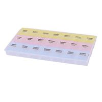 uxcell Plastic Household Push Button 3 Rows 21 Slots Pill Storage Case Box