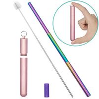 Drinking Straws Reusable Straws Portable Stainless Steel Keychain, for Outdoor Travel BBQ 3 PCS