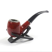 WellieSTR Durable Resin Pipe Filter smoking pipe For Men Aluminum Tube Recycling Style Vintage Cigarette Rolling Tobacco (With Stand)