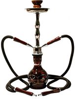 Zebra Smoke Starter Series: 18" 2 Hose Hookah Combo Kit Set w/Instant Charcoal (Like Three Kings Charcoal), Hydro Herbal Molasses(Like Blue Mist) (Red)