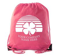 Custom St Patrick's Day Backpack Personalized Drawstring Bags, Reusable Gift bag - 10PK Pink CE2500Patty S2