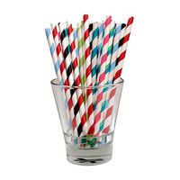 Biodegradable Paper Straws (Assorted Colors) (200, Stripes)