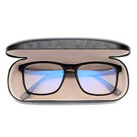 Gudzws Blue Light Blocking Reading Glasses Readers Spring Hinges Sturdy Retro Style Rectangle TR Frame Unisex Black +2.00