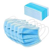 50 PCS 3-Ply Disposable Filter Face Cover Personal Care Mouth Cover with Earloops Protective for Dust,Pollen（Blue）