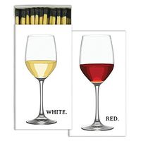 HomArt Large Decorative Red Wine, White Wine Candle and Fireplace Wood Matches (Set of 3)