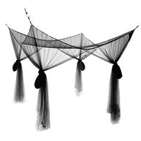 Jacksking Mosquito Net, 4 Corner Post Bed Canopy Mosquito Net Full Queen King Size Bedding Made of Polyster Material(Black)