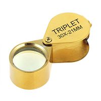 Greenery BigEye 30X Jewellery Loupe Pocket Glass Folding Magnifier 30¡Á21mm Eye Lens Antiques Magnifying Hallmark Microscope-Golden