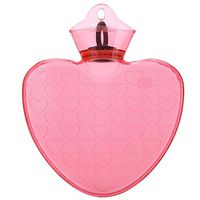 Warm Simple 1 L Hot Water Bottle Safe Water-Filled, Hot Water Bottle (Heart-Shaped, Rose Red)