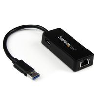 StarTech.com USB 3.0 to Gigabit Ethernet Adapter NIC with USB Port, Black (USB31000SPTB) Color: Black Size: USB 3.0 w/ pass through port Portable Consumer Electronics Home Gadget