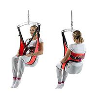 Fushida Patient Sling Support Full Body,Hoyer Lift Slings with Commode Cushion,Medical Transfer Equipment and Multi-Functional Leg Lifter for Bariatric Handicap,RED F124