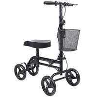 Knee Scooter, Give Me Steerable Knee Walker Crutch Alternative with Basket and Dual Hand Brake (Black)