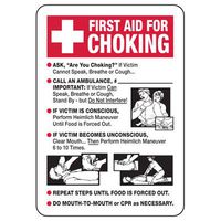 SN-14Hx10W-ALU-PLY-FIRST AID for CHOKING14" H x 10" W Aluminum Not Laminated