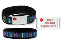 DO NOT RESUSCITATE Medical ID Alert Bracelet with Decorative Adjustable Wristband.