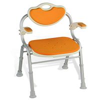 RGLZY Folding Aluminum Alloy Elderly Bath Stool Bathroom Shower Chair with Backrest with Armrests for Pregnant Woman Elderly Disabled Kids