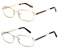 Slim Metal Rx Frames Durable Prescription Ready Clear Lens Glasses Spring Hinge