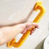 Bathroom safety rails Bathroom Handrail, Armrest Handrail Grab Bar Non-slip Handle Nylon Stainless Steel Bathtub Support White Yellow Texture Handle 48 Cm (Color : Yellow)