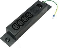 Conntek Server 10A 250V IEC Power Strip C14 Inlet to IEC 320 Sheet F Outlets 4 with Grounding Wire Out
