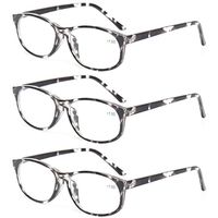 Kerecsen 3 Pack Fashion Men and Women Reading Glasses Stylish Designed Readers (3 Pack Tortoise, 3.5)