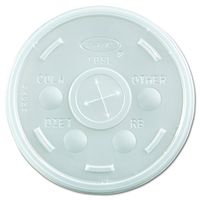 Dart 10SL Translucent Straw Slotted Lid (Case of 1000)