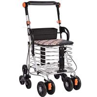 ZAIHW Indoor 4 Wheel Rollator, Includes Basket and Tray, Assistive Walking Device, 4 Wheeled Walker, for Elderly, Disabled, and Handicapped, Mom, Dad, Grandparent, Lightweight Support Aid