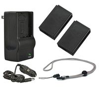 Nikon 1 J3 'Intelligent' Batteries (2 Units) + AC/DC Travel Charger + Krusell Multidapt Neck Strap (Black Finish)