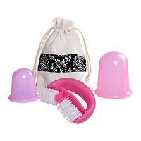 Rose-only Anti Cellulite Cup with Cellulite Massager Vacuum Suction Cup for Cellulite Treatment Cellulite Remover Silicone Message Cup Set for Cupping Therapy (2 Cups + 1 Massage Roller)