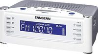 Sangean AM/FM Radio Atomic Clock with Humane Waking System and Large LCD Display, Alarm with Snooze Features, Aux Input