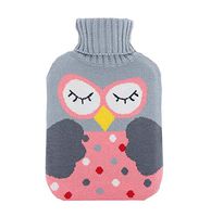 Classic British Style Thick Rubber Hot Water Bottle Hand Warmer, Large Capacity